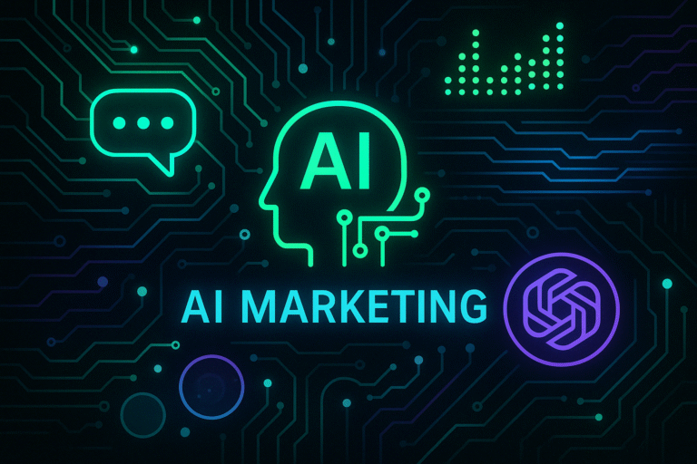 Testo e icona ChatGPT Social Mastery per AI Marketing