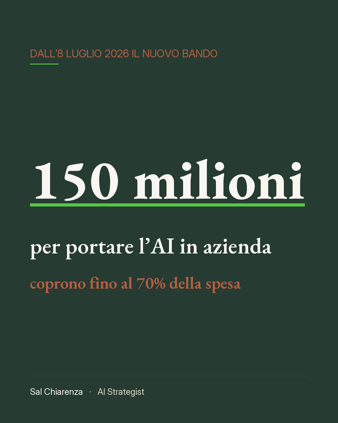 Bando Voucher Doppia Transizione 2026: 150 milioni per portare l'AI in azienda, fino al 70% della spesa
