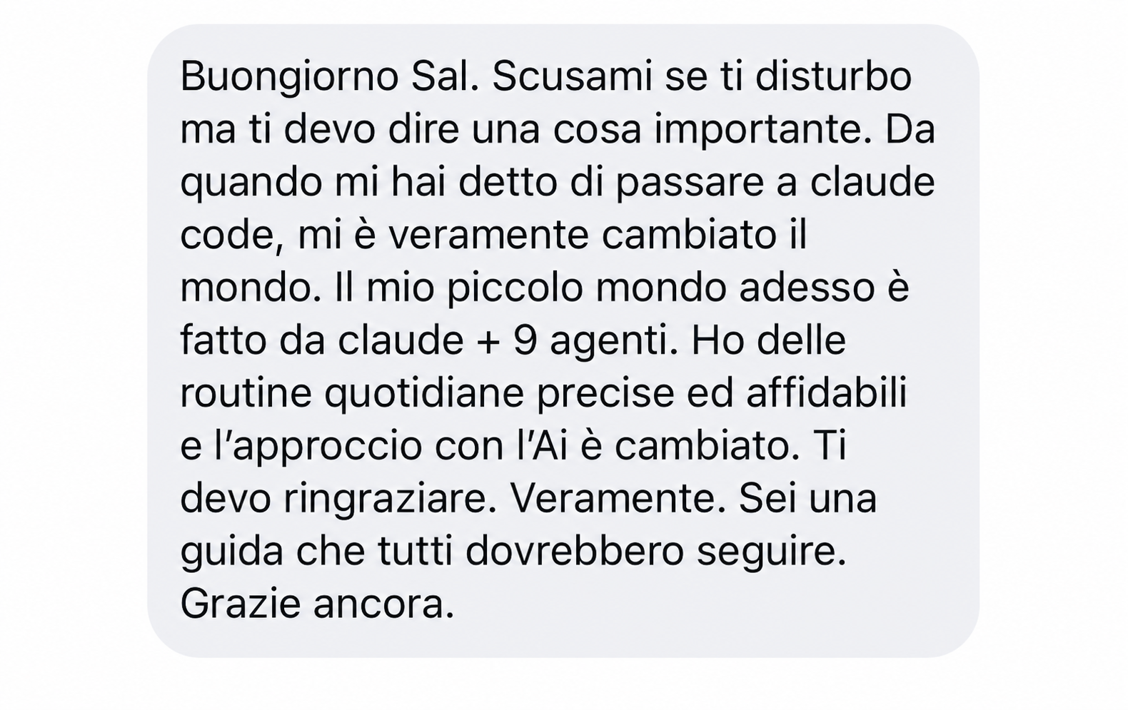 Messaggio ricevuto: con Claude Code e nove agenti il lavoro è diventato preciso e affidabile